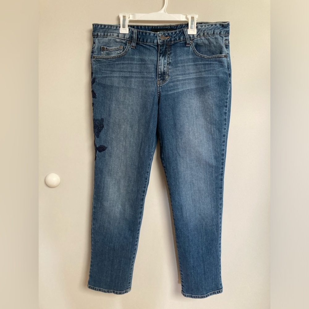 Calvin Klein Size 12P Boyfriend Embroidered Jeans